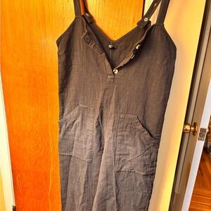 Billabong Black Cropped Jumpsuit with Spaghetti Straps